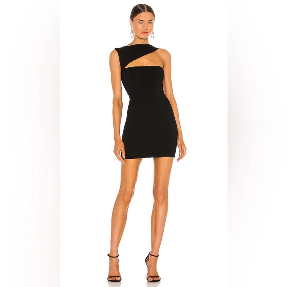 Gauge81 Black Asymmetric Cutout Mini Dress